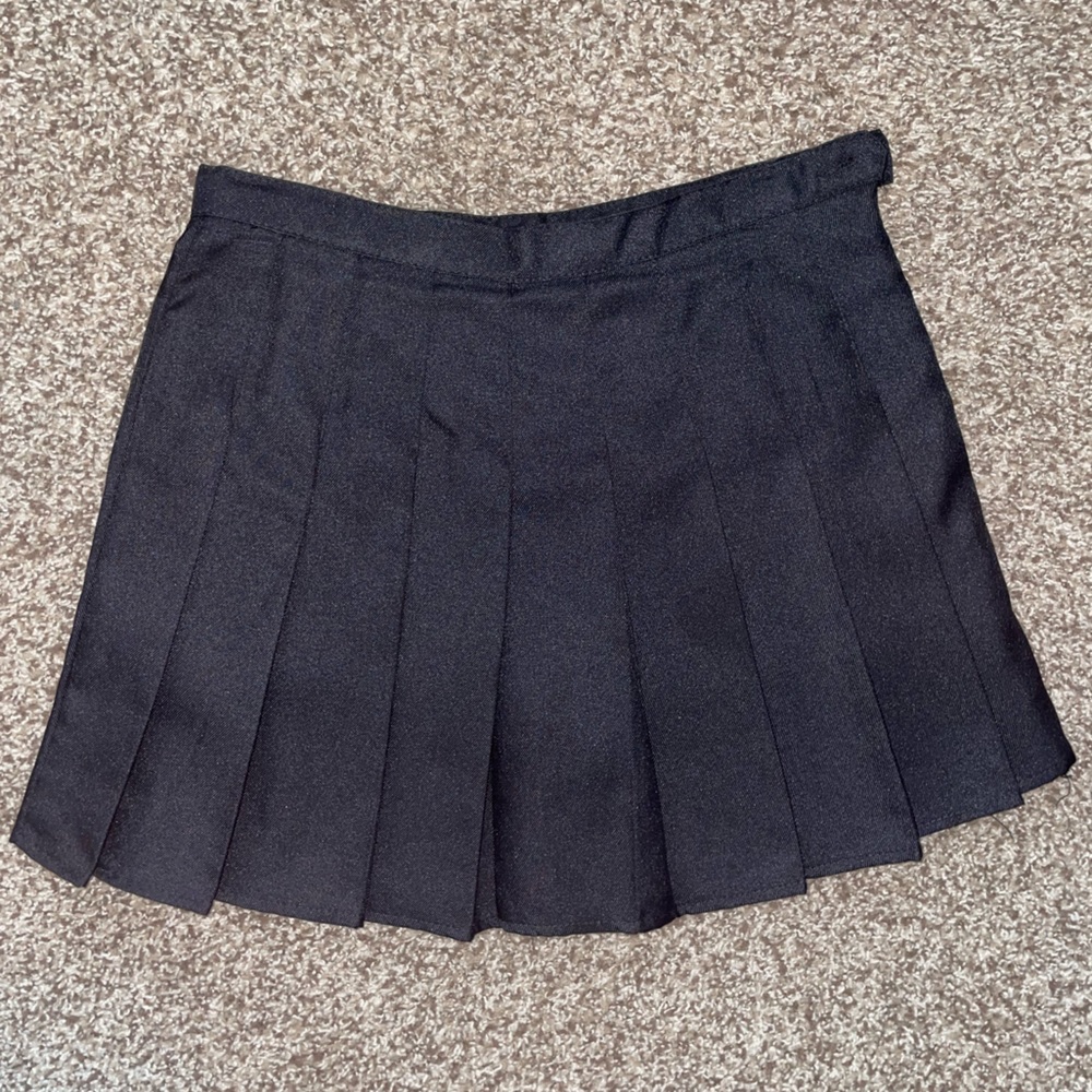 Black Pleated Mini Skirt